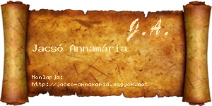 Jacsó Annamária névjegykártya